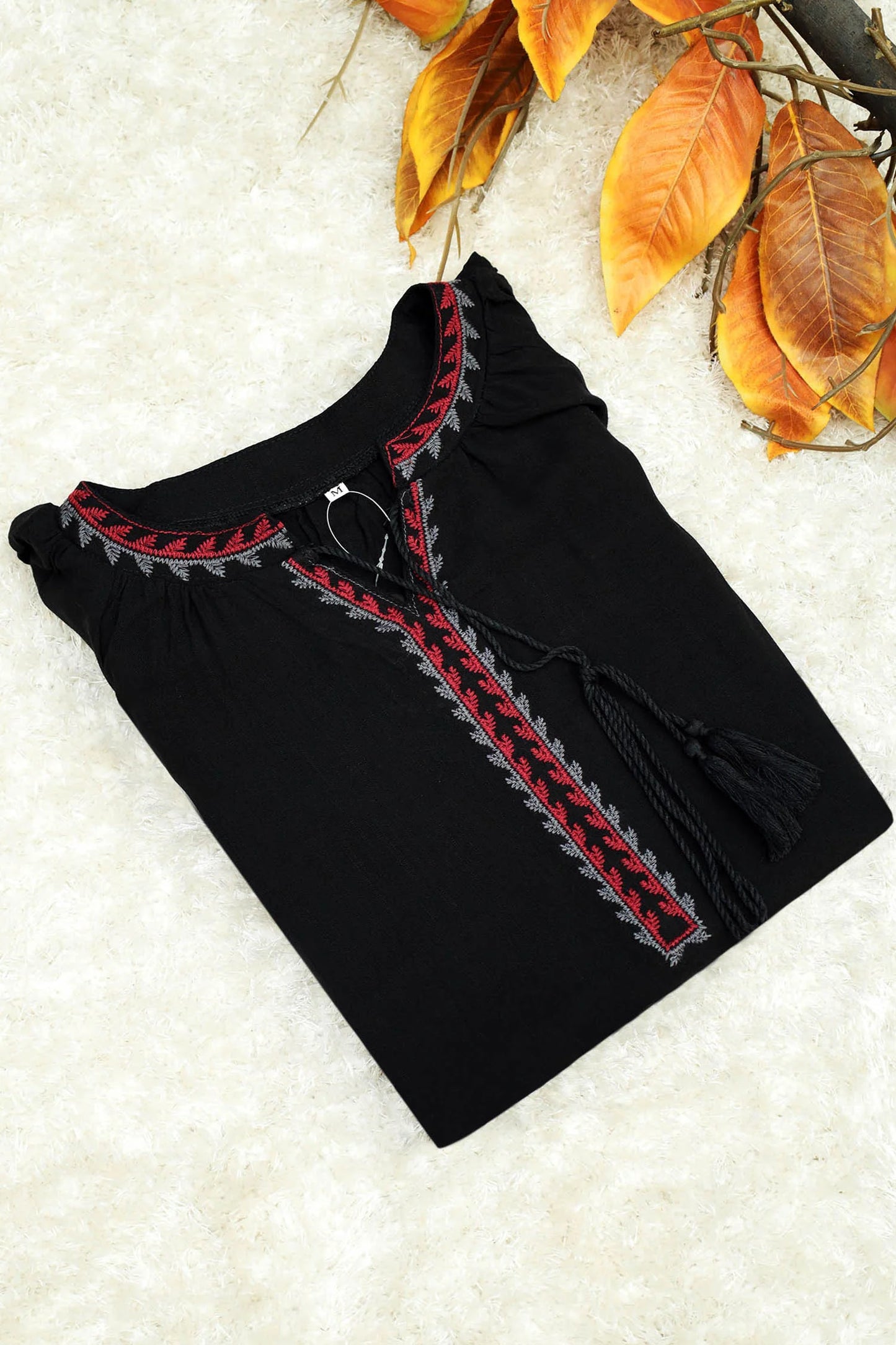 Sale 30% Embroidered Design Floral Aztec Turkish Imported Top