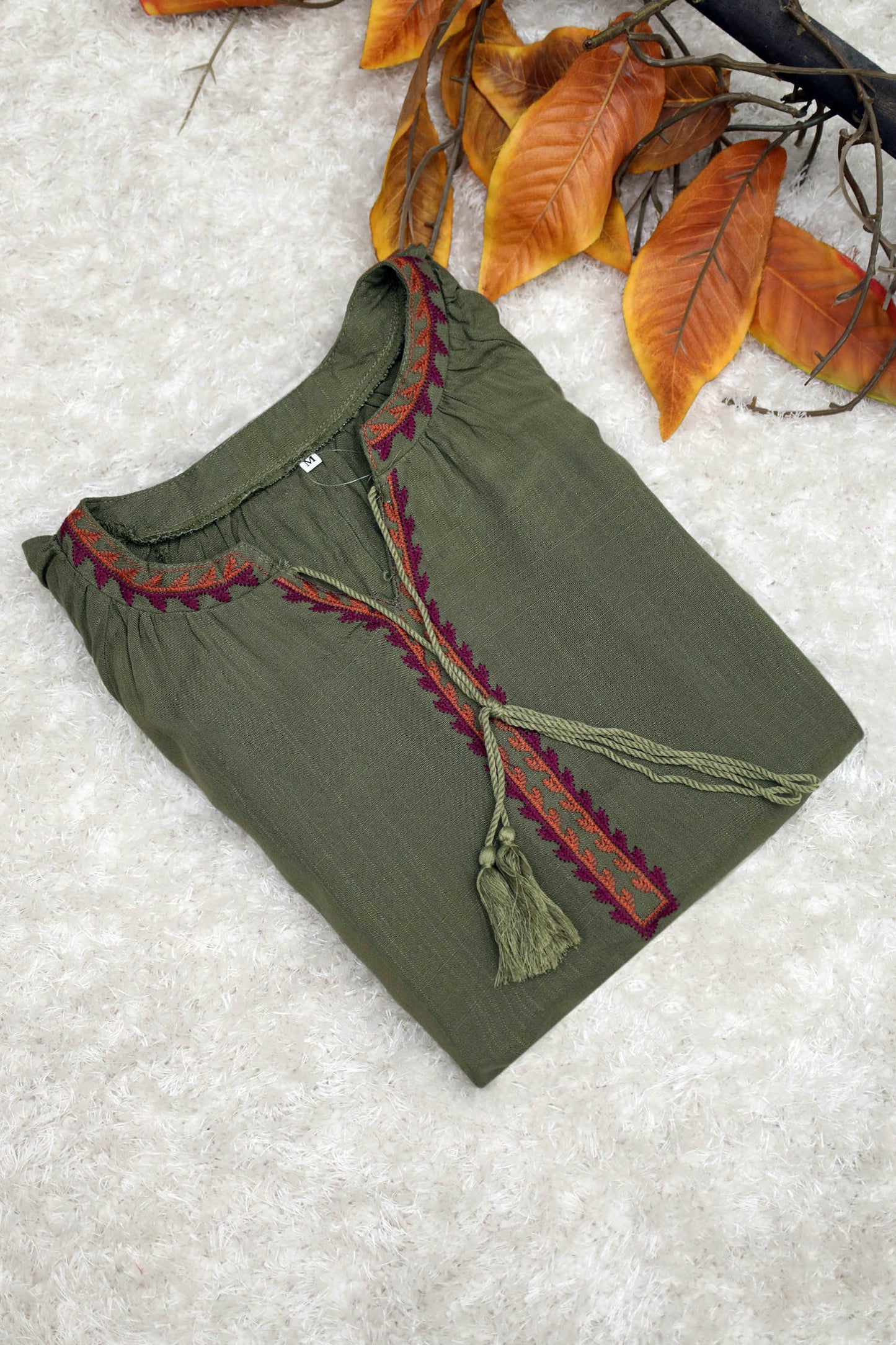 Sale 30% Embroidered Design Floral Aztec Turkish Imported Top