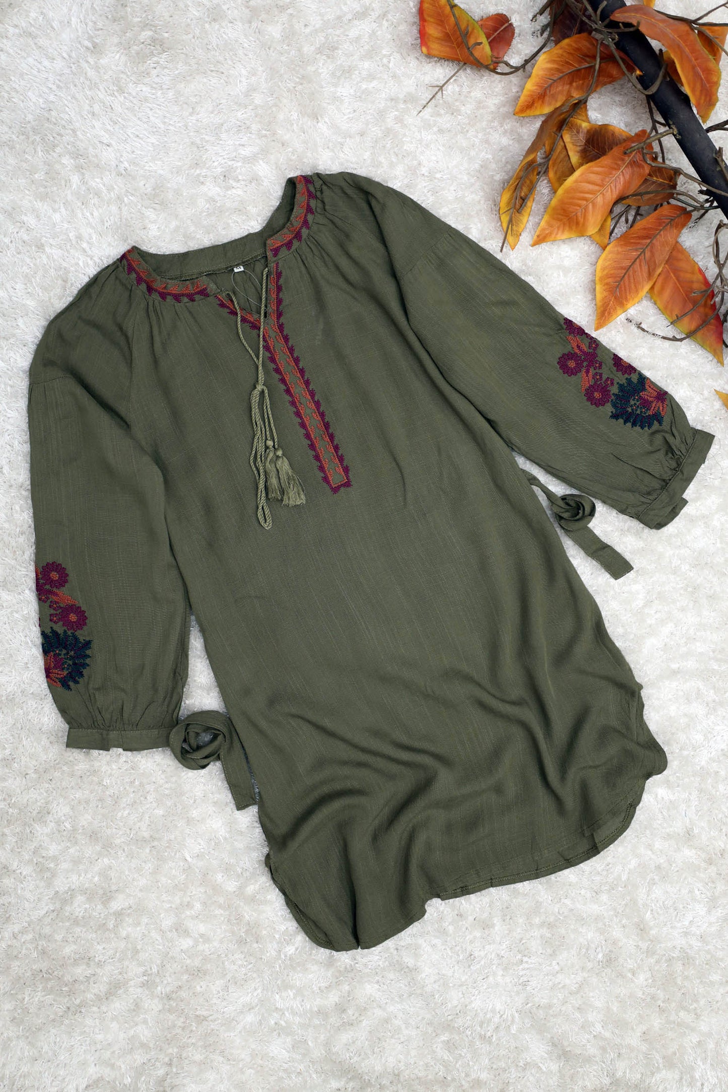 Sale 30% Embroidered Design Floral Aztec Turkish Imported Top